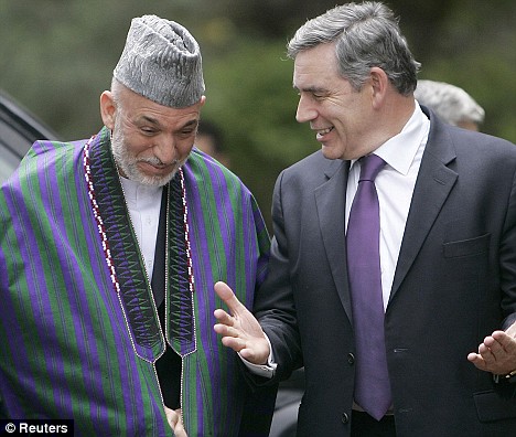 Gordon Brown, Hamid Karzai